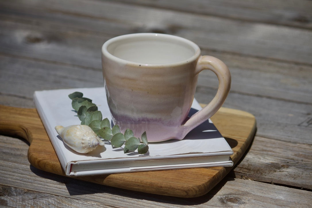 Pink and Peach pastel ceramic cup