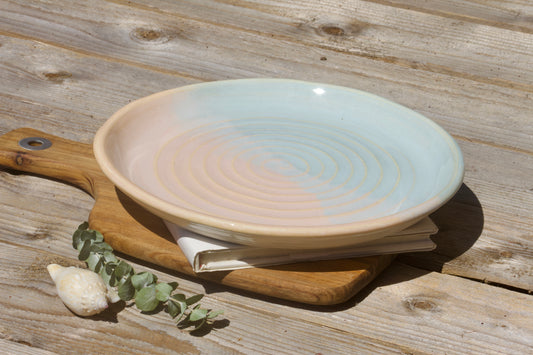 Peach and blue twilight plate