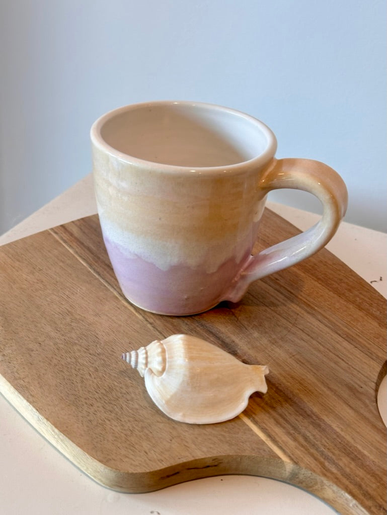 Pink and Peach pastel ceramic cup
