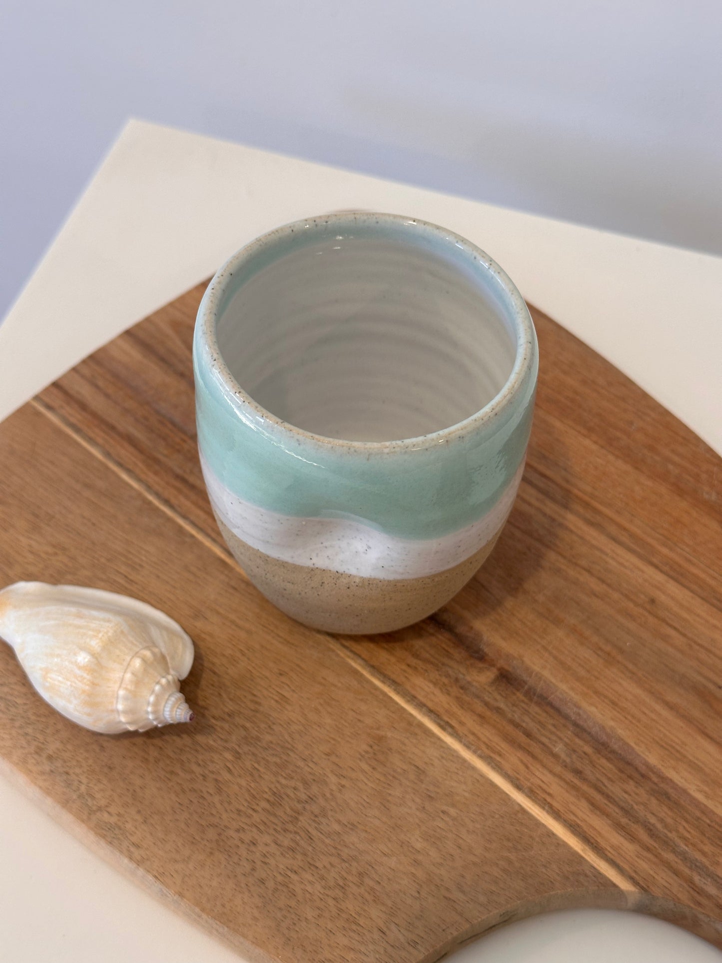 Aqua Ceramic Dimple Cup Tall