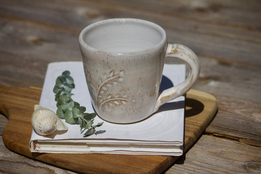 Carved wheat ceramic cup