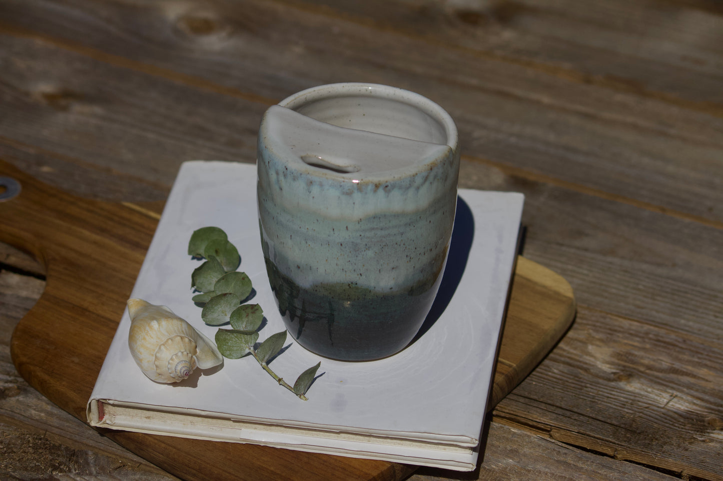Beachy Ceramic Travel Mug
