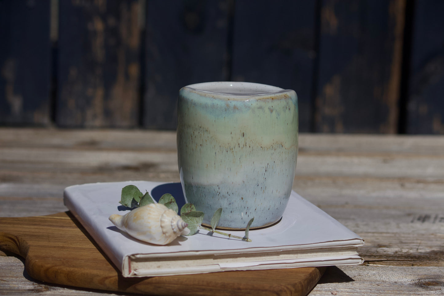 Beachy Ceramic Travel Mug