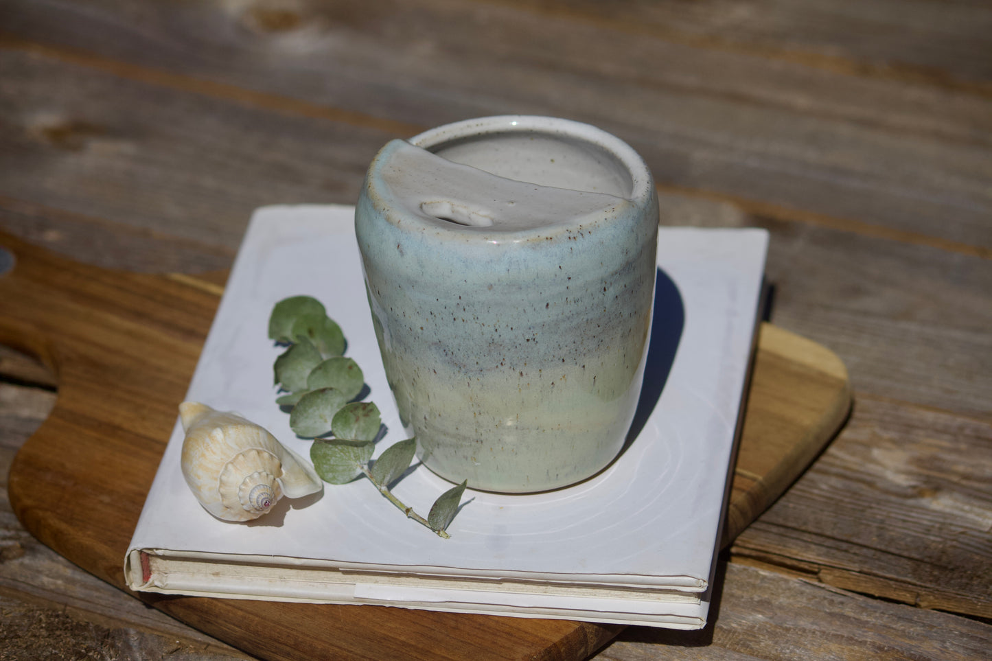Beachy Ceramic Travel Mug