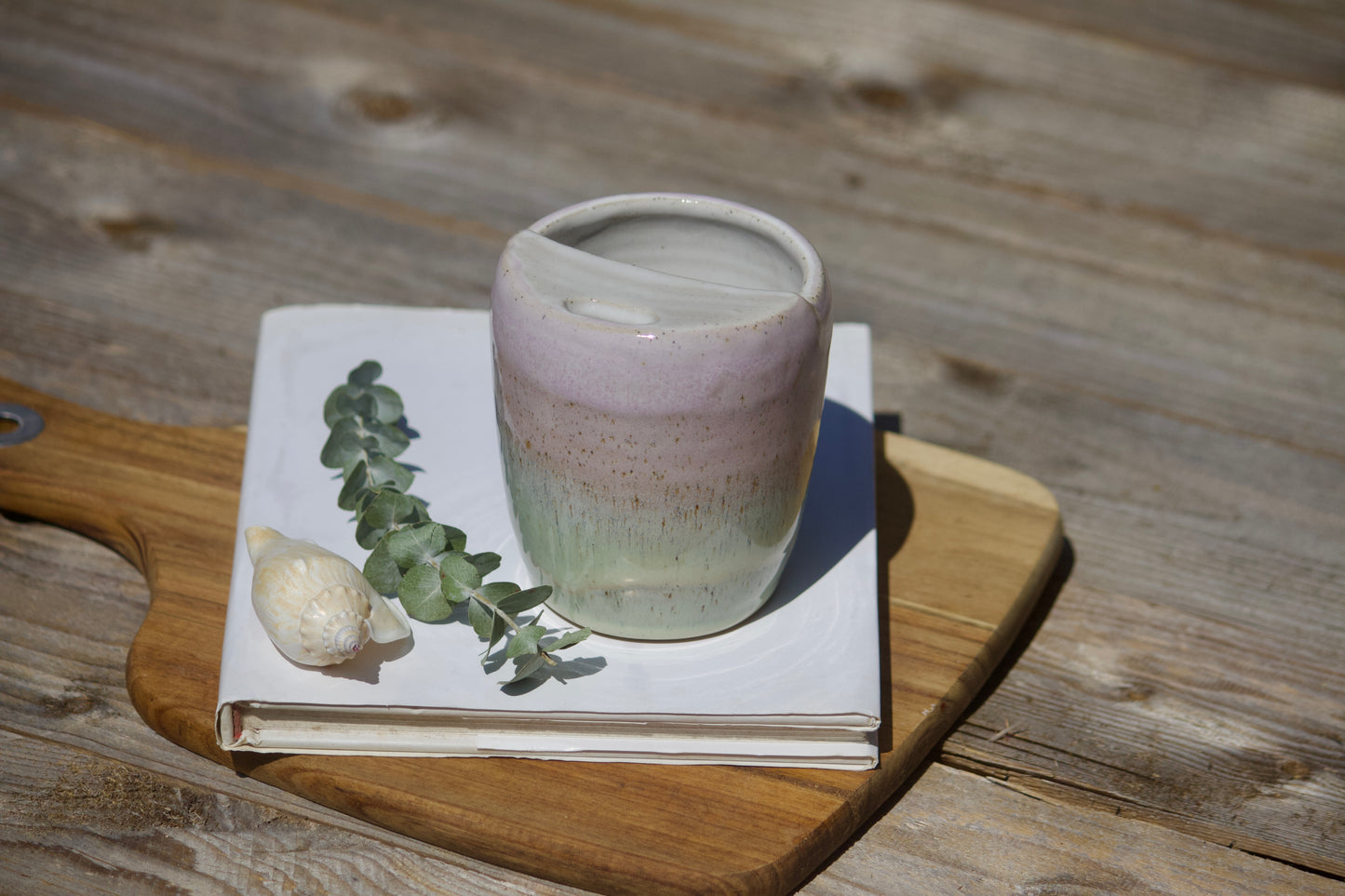 Beachy Ceramic Travel Mug