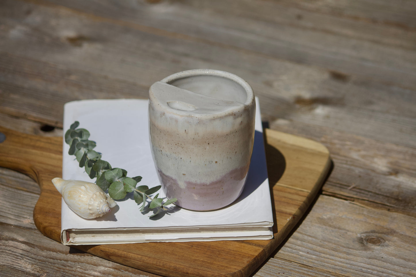 Beachy Ceramic Travel Mug