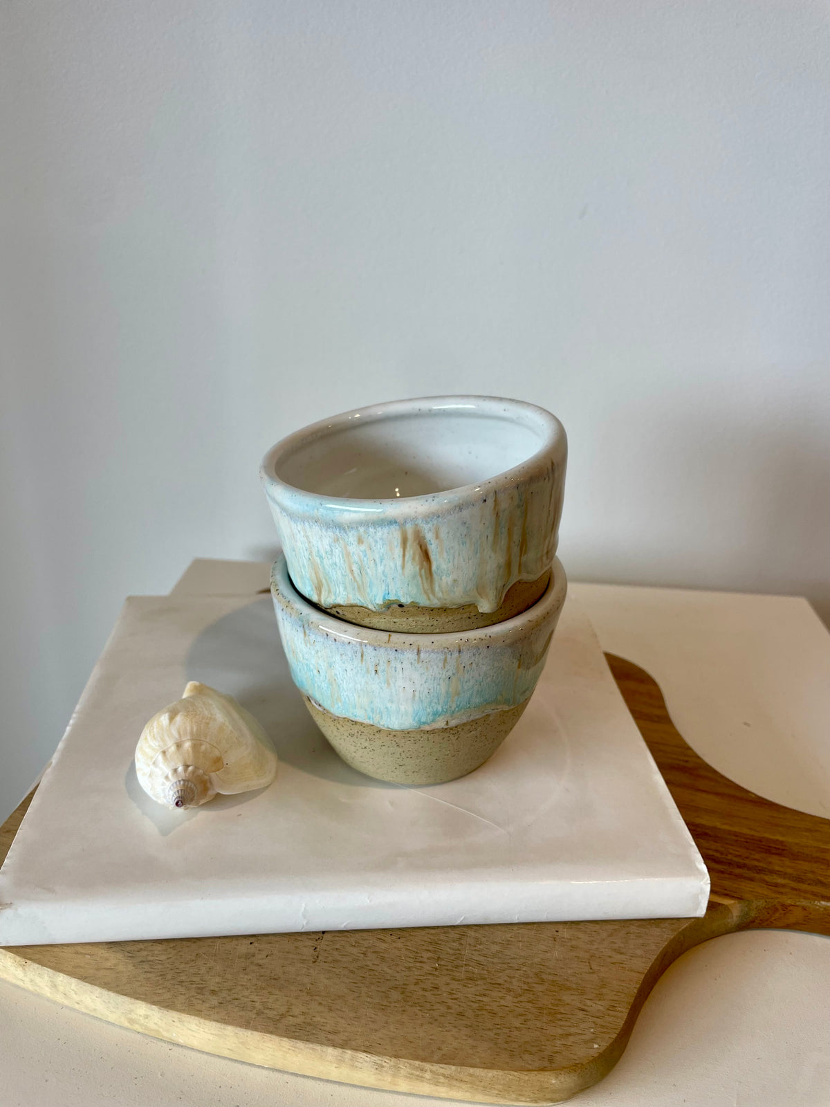 Drippy pastel handmade ceramic cups