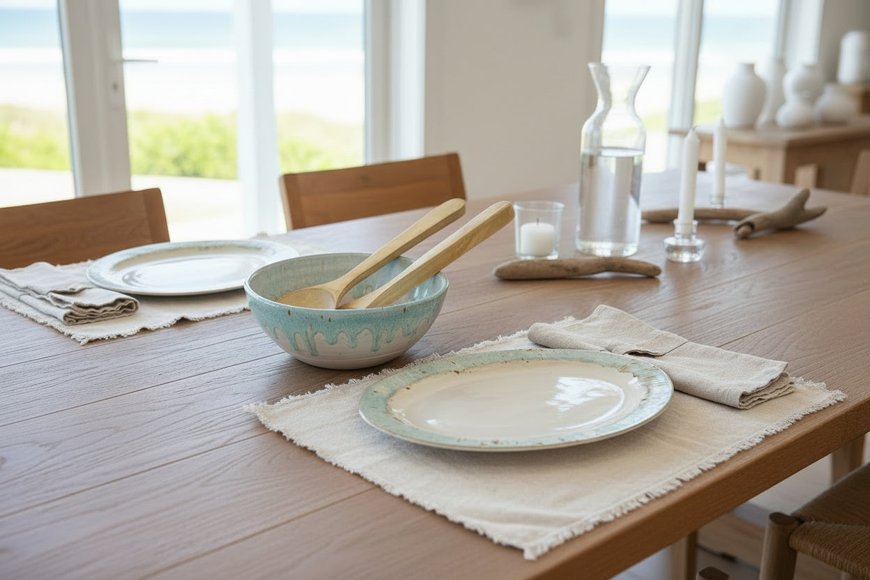 Bleached Wood Salad Servers