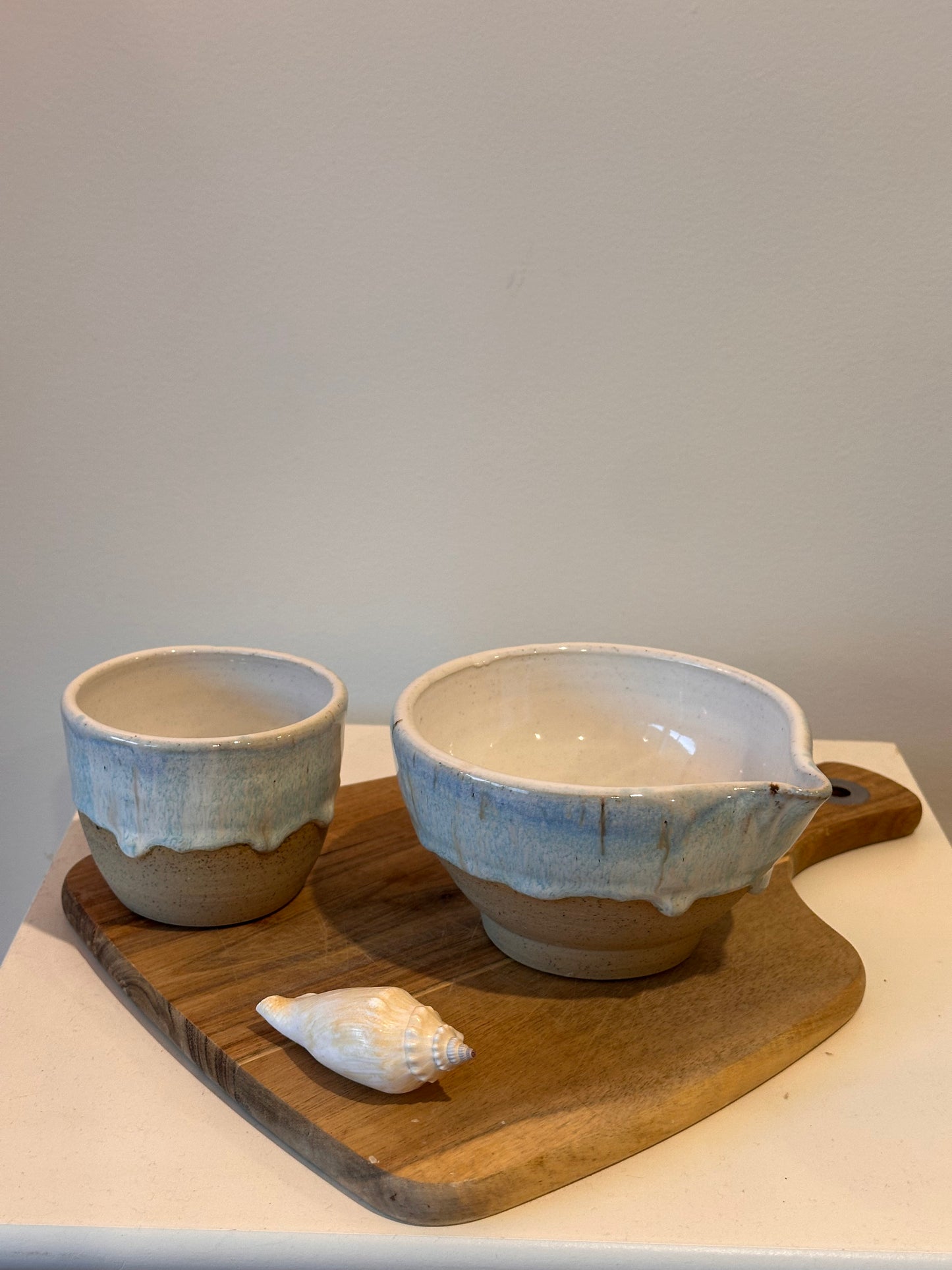 Drippy glaze handmade ceramic matcha bowls