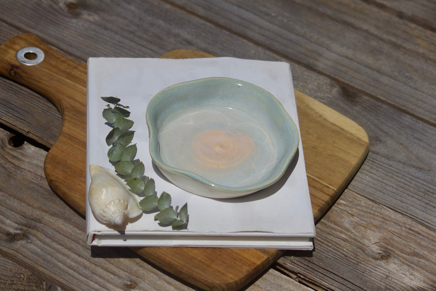 Wave ceramic trinket bowl