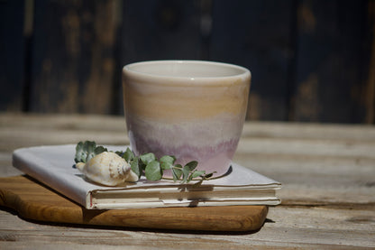 Pink and Peach pastel ceramic cup