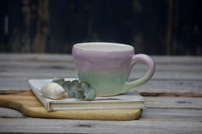 Pink and Green ceramic pastel cup