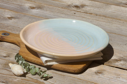 Peach and blue twilight plate