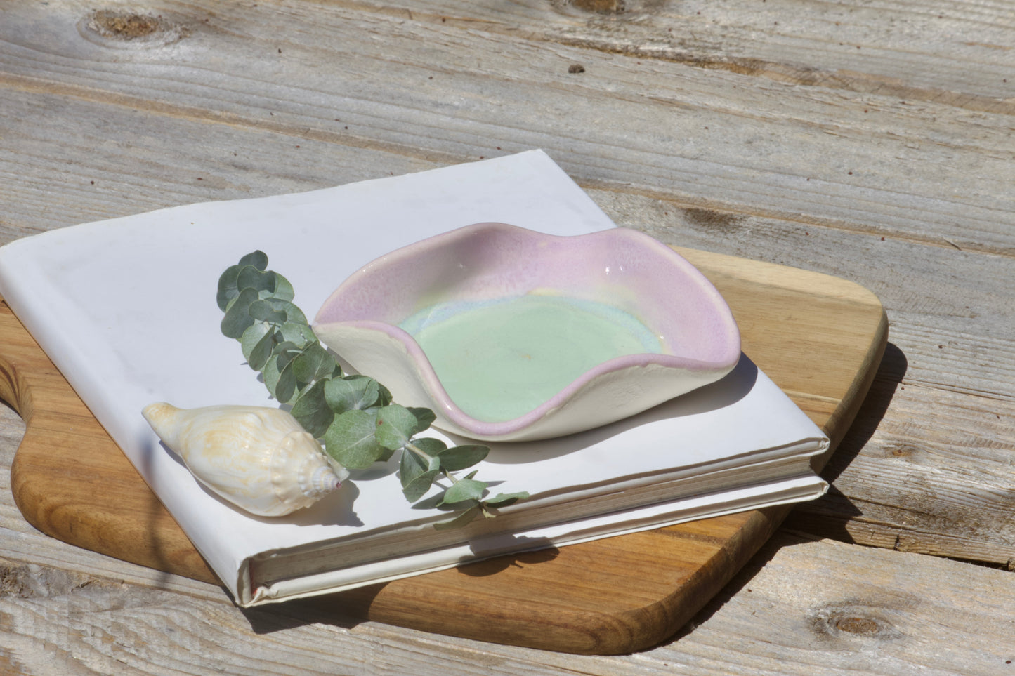 Wave ceramic trinket bowl