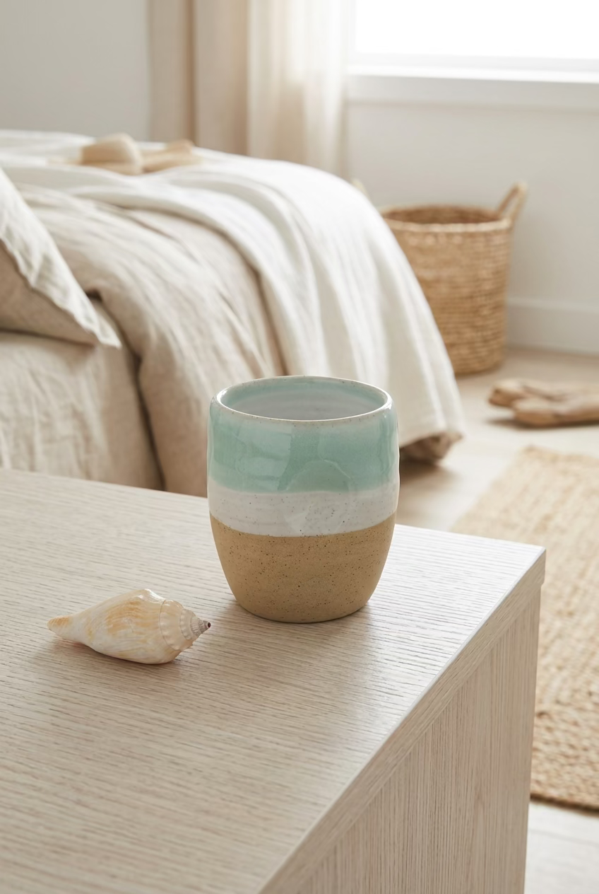 Aqua Ceramic Dimple Cup Tall