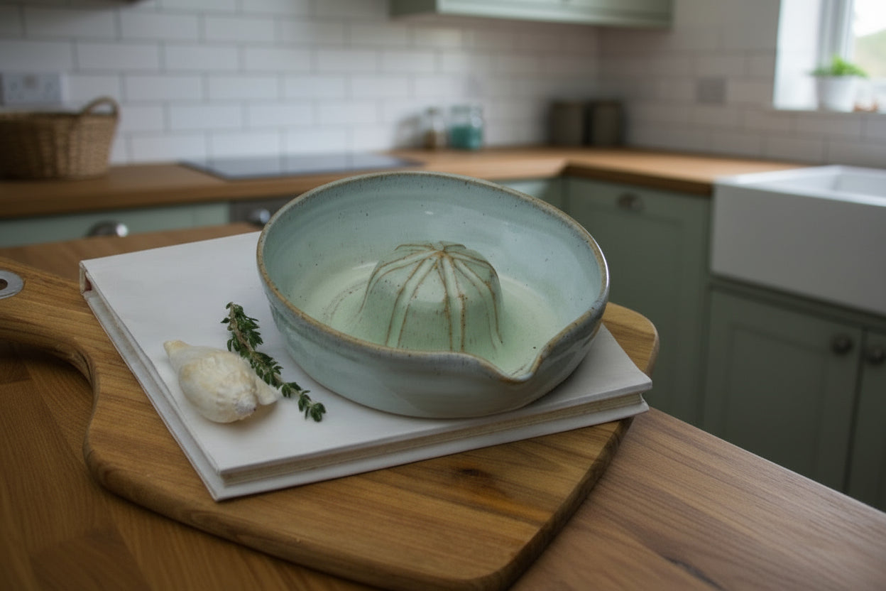 Australian hanmade ceramic juicer green and blue pastel - Veradee Designs