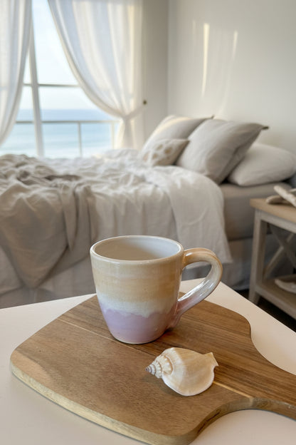 Pink and Peach pastel ceramic cup