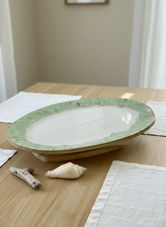 Drippy glaze handmade ceramic platter