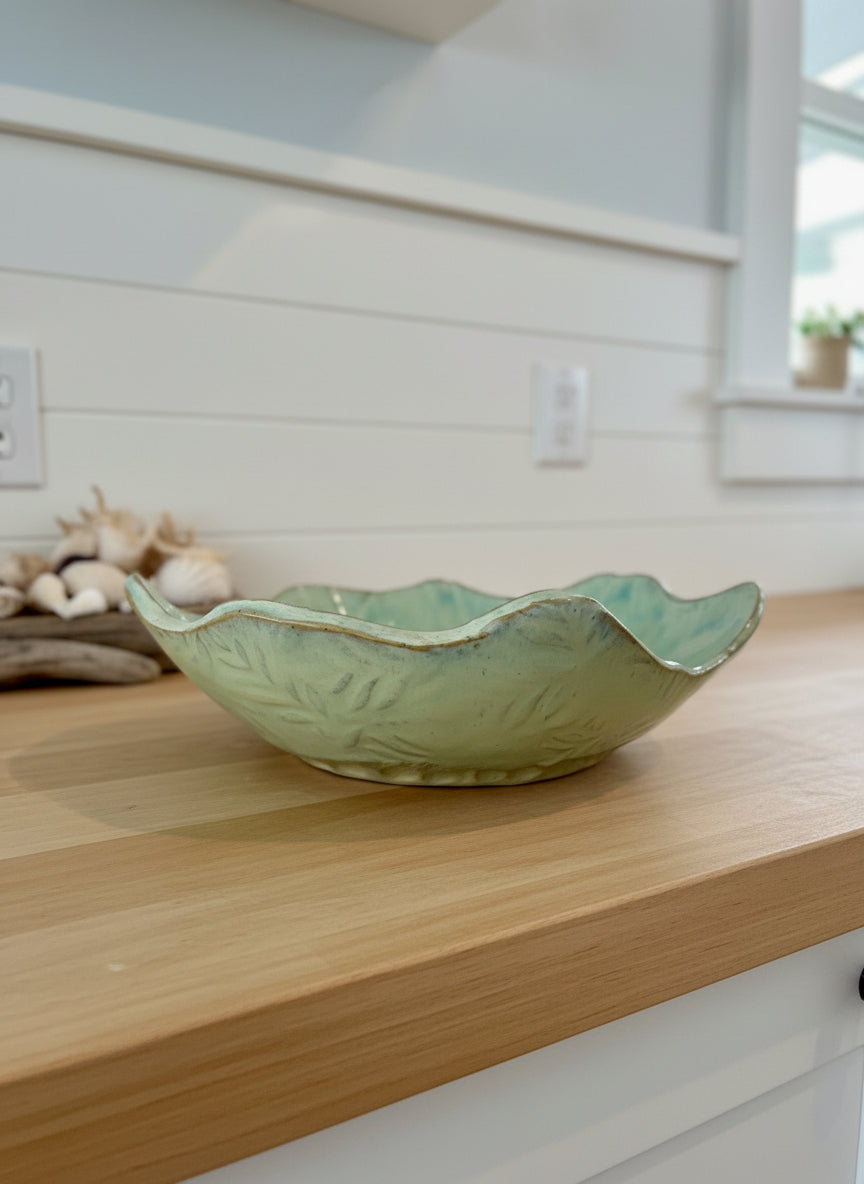 Leafy fruit ceramic handmade bowl