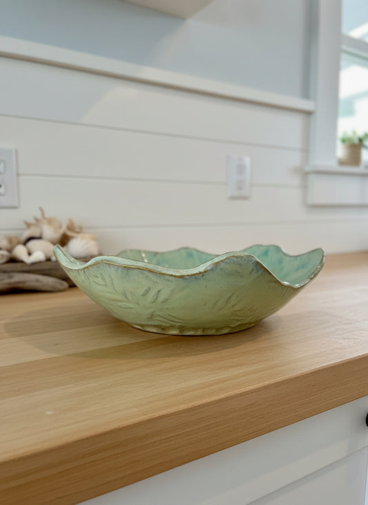Leafy fruit ceramic handmade bowl