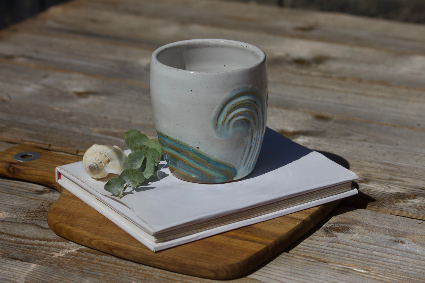 Coastal wave ceramic mug and cup