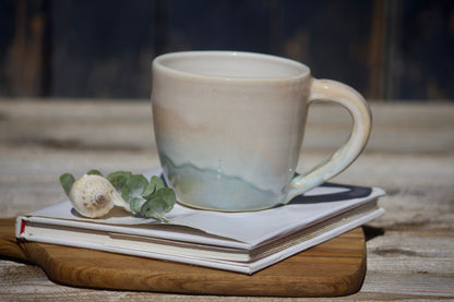 Peach and blue twilight ceramic mugs and cups