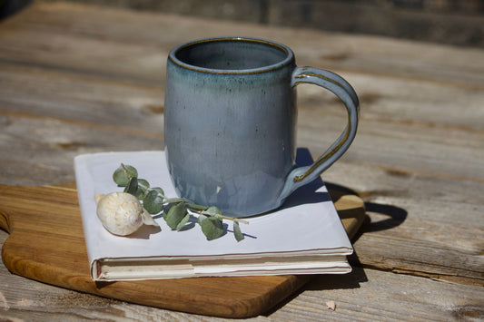 Grey blue midnight ceramic mug