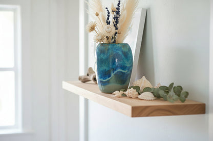 Waterfall blue ceramic vase