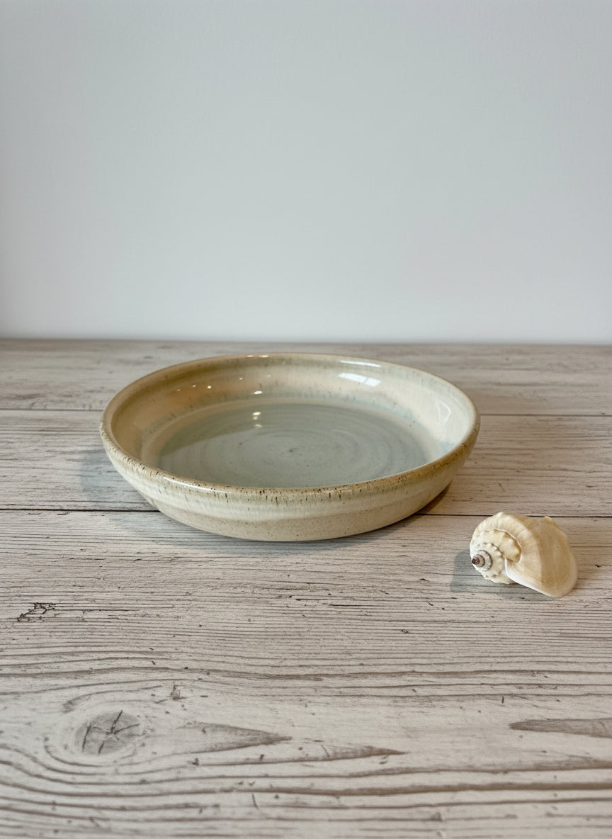 Sandy beige and blue bowl