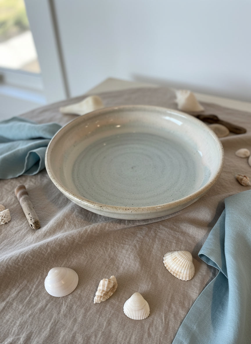 Sandy beige and blue bowl