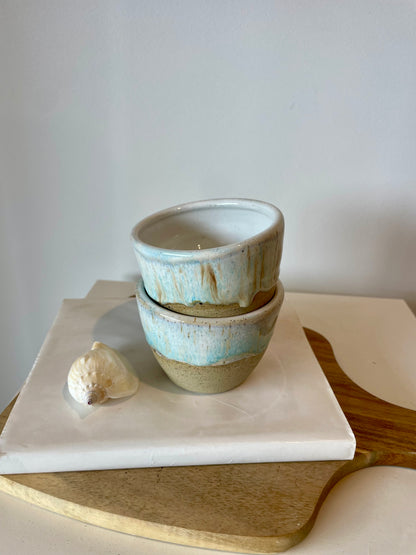 Drippy pastel glaze handmade ceramic cups
