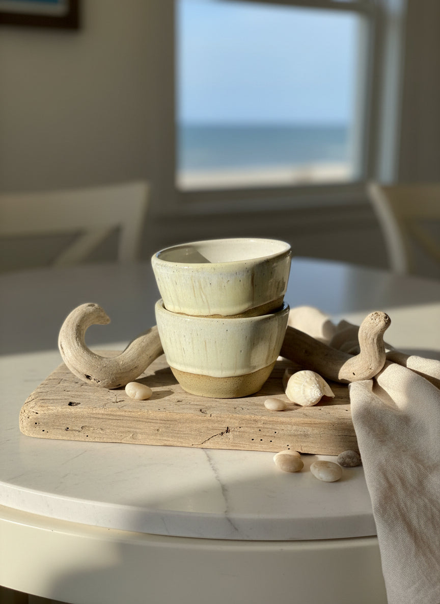 Drippy pastel glaze handmade ceramic cups