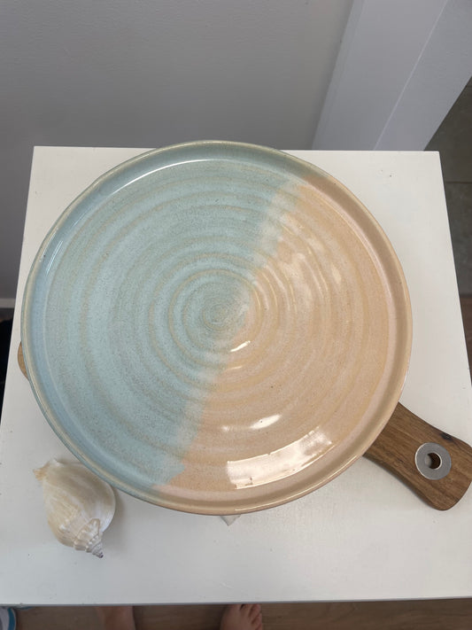 Peach and blue twilight plate