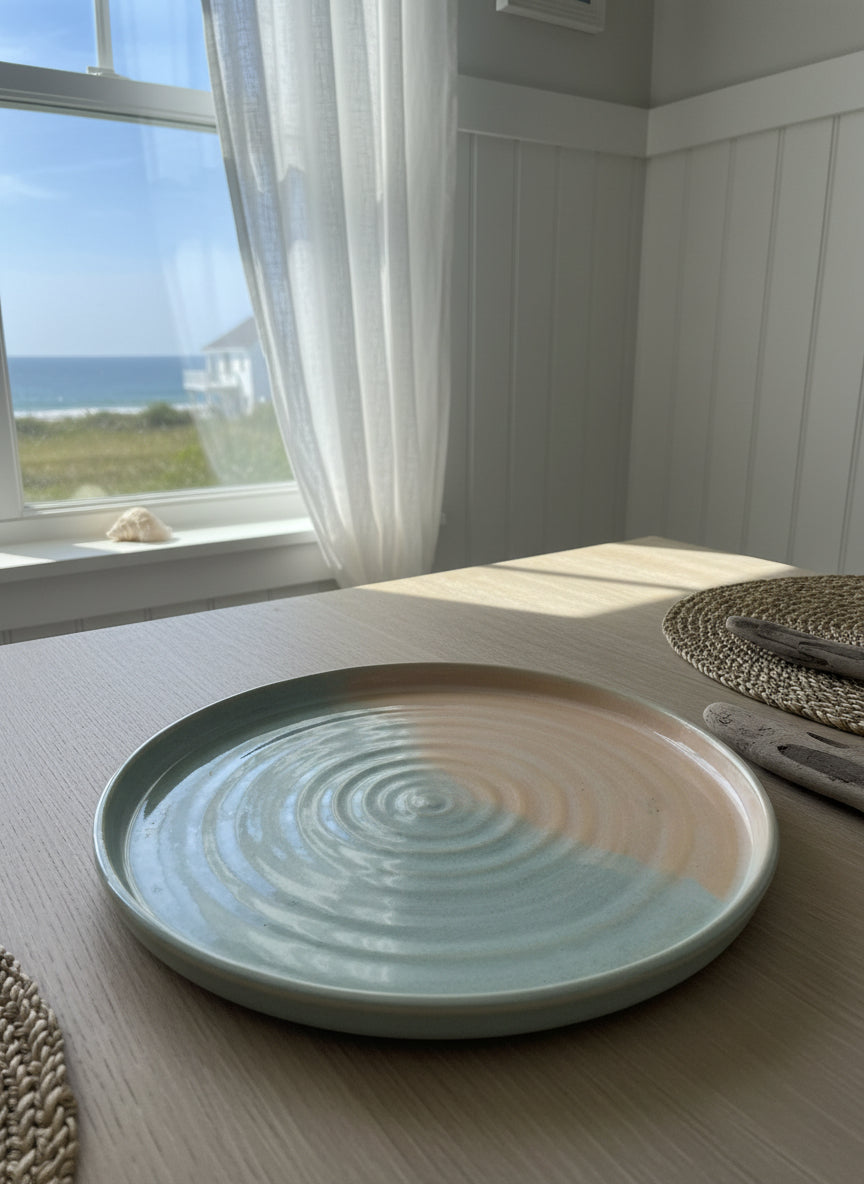 Peach and blue twilight plate