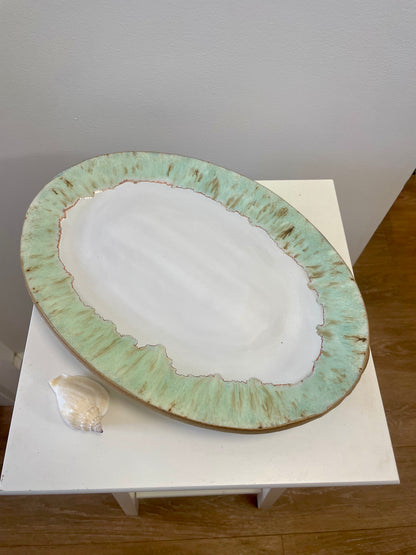 Drippy glaze handmade ceramic platter