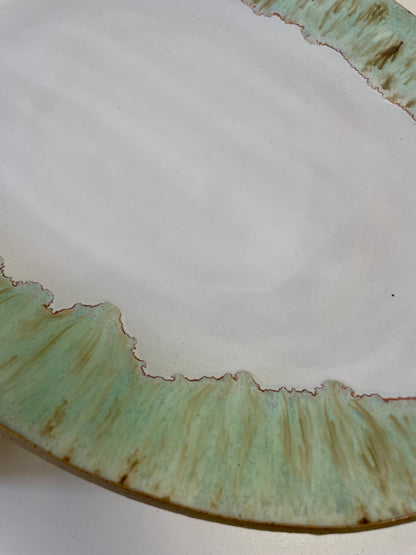 Drippy glaze handmade ceramic platter