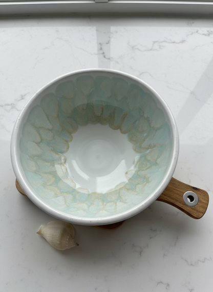 Pastel feather design handmade bowl