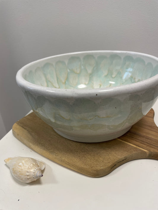 Pastel feather design handmade bowl