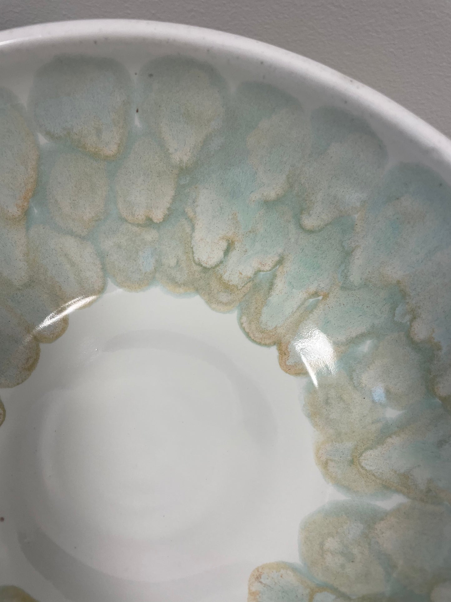 Pastel feather design handmade bowl