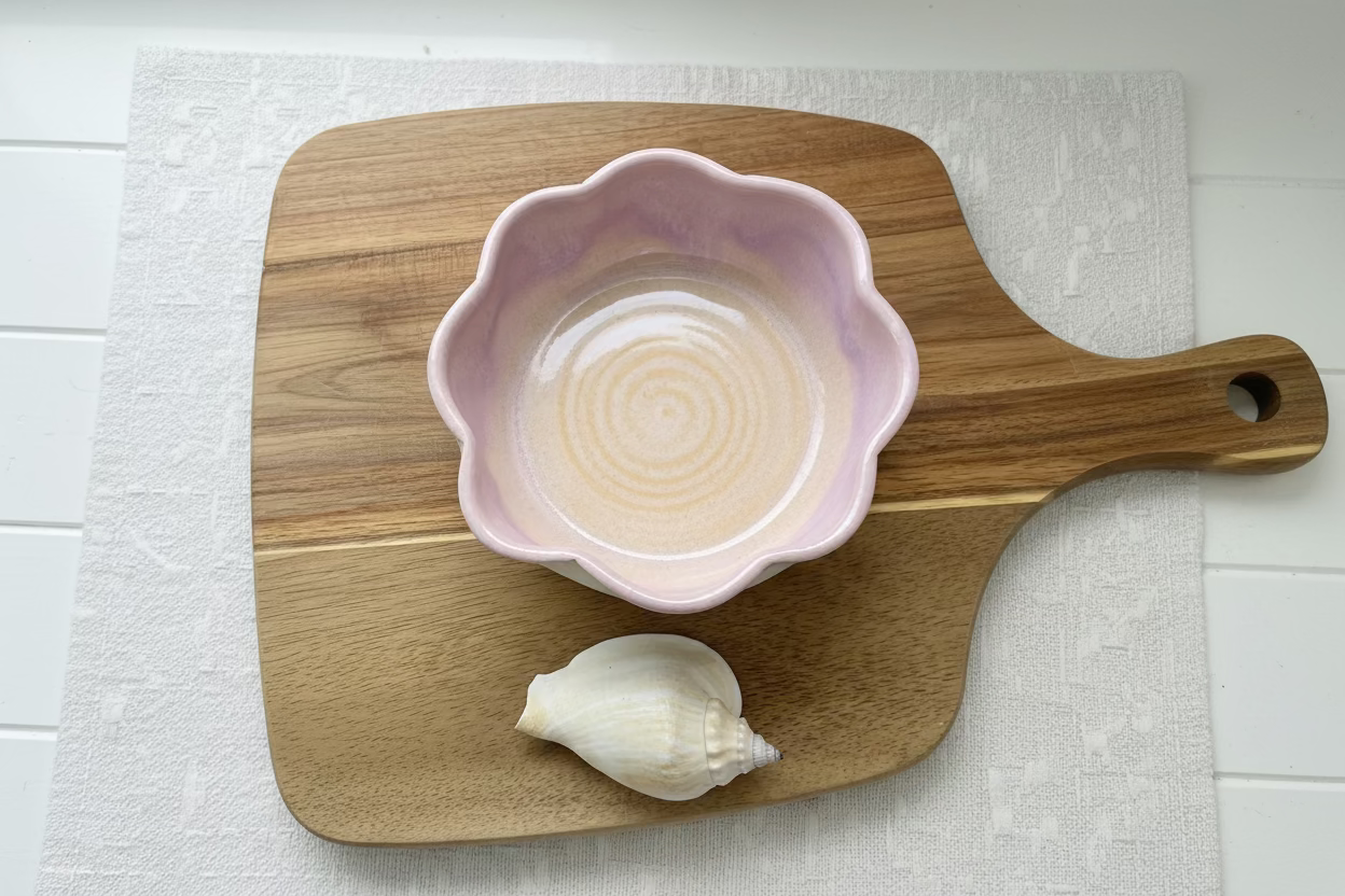 Handmade ceramic flower bowl