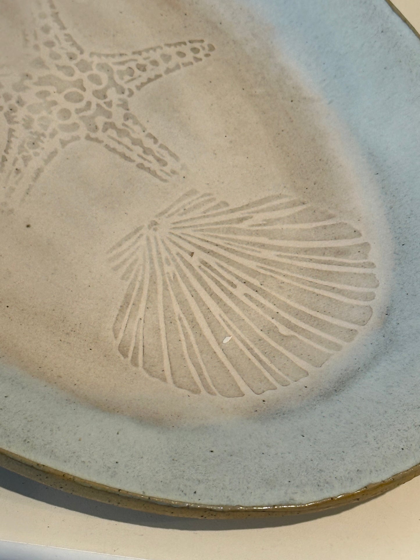 Beach imprints starfish platter