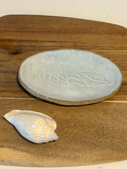 Beach imprint spire shell trinket plate