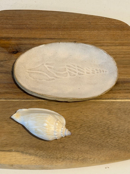 Beach imprint spire shell trinket plate