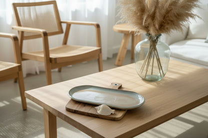 Beach imprint shell oblong platter