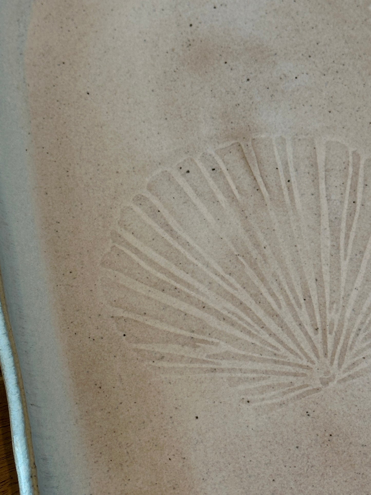 Beach imprint shell oblong platter