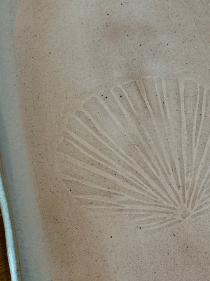 Beach imprint shell oblong platter