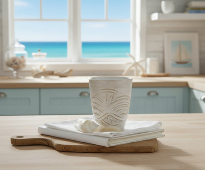 Carved sand scribbles mug