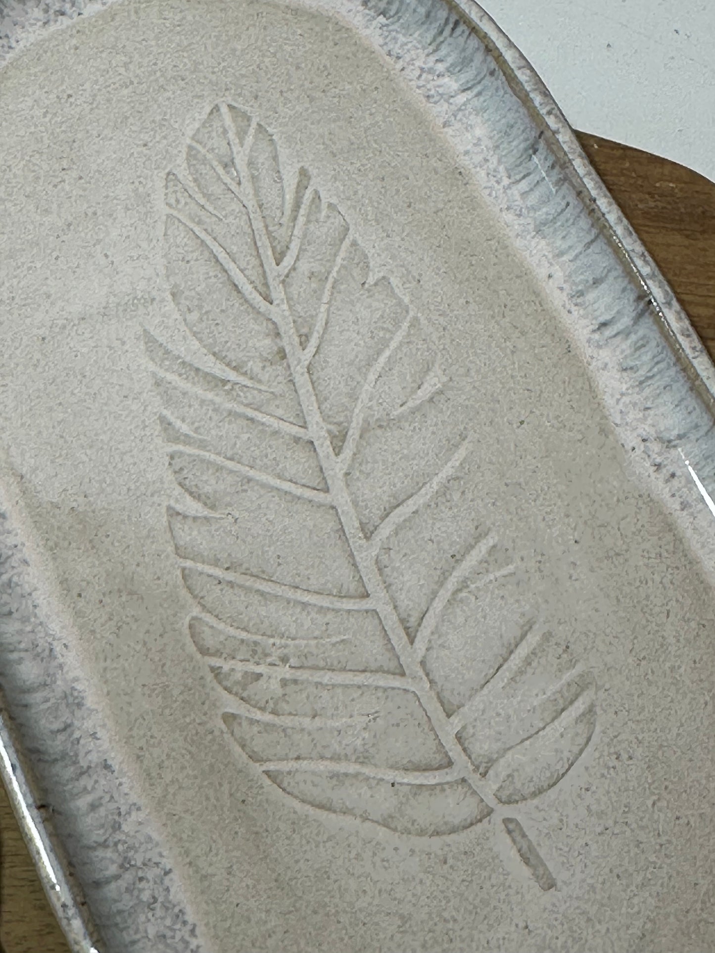 Beach imprint Feather oblong platter