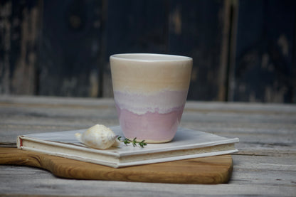 Pink and Peach pastel ceramic cup