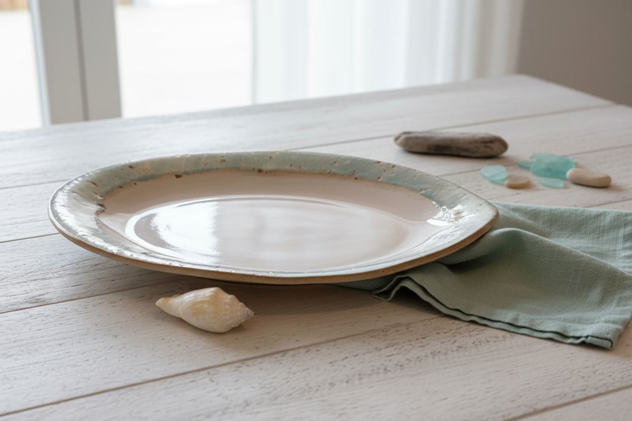 Drippy ocean ceramic platter